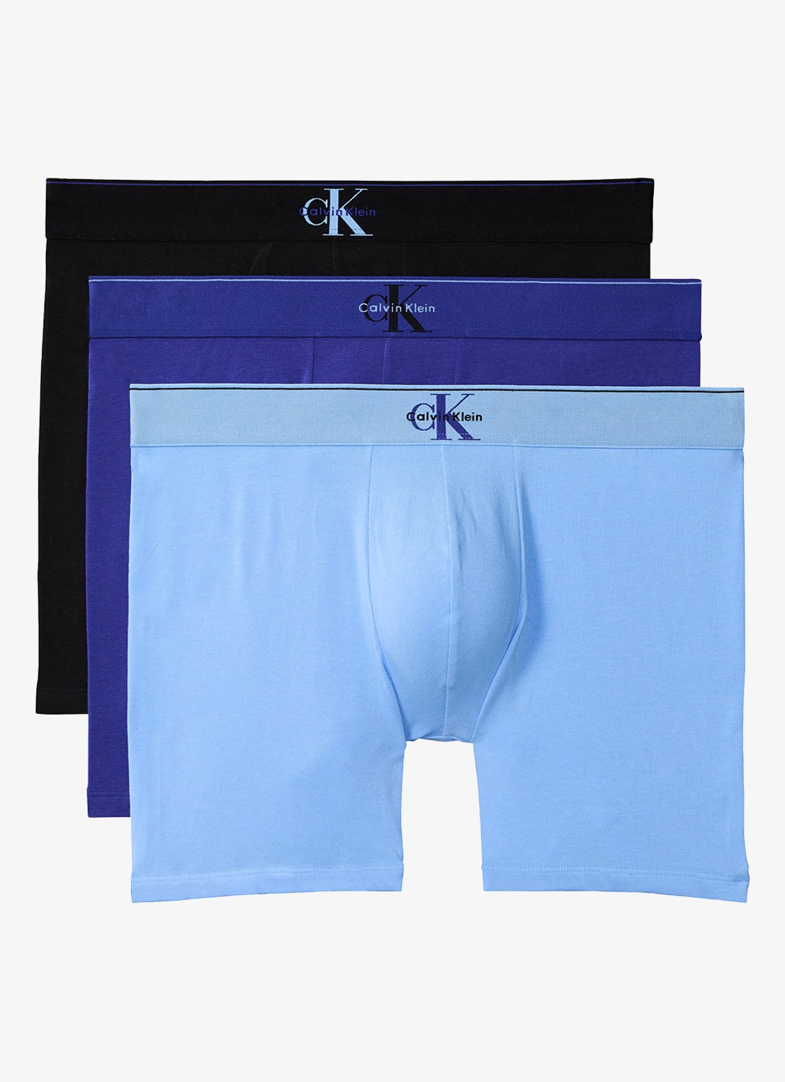 Calvin Klein Boxershorts met logoband in 3-pack - voorkant 4 blauw
