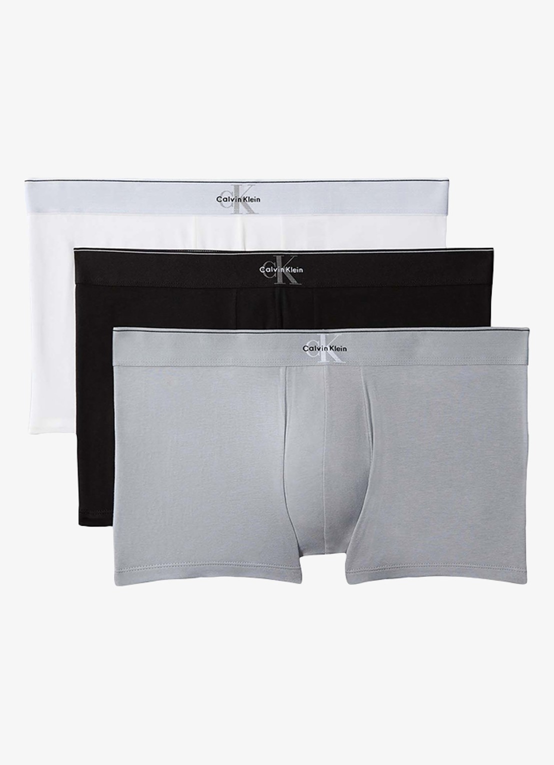 Calvin Klein Boxershorts met logoband in 3-pack - voorkant grijs