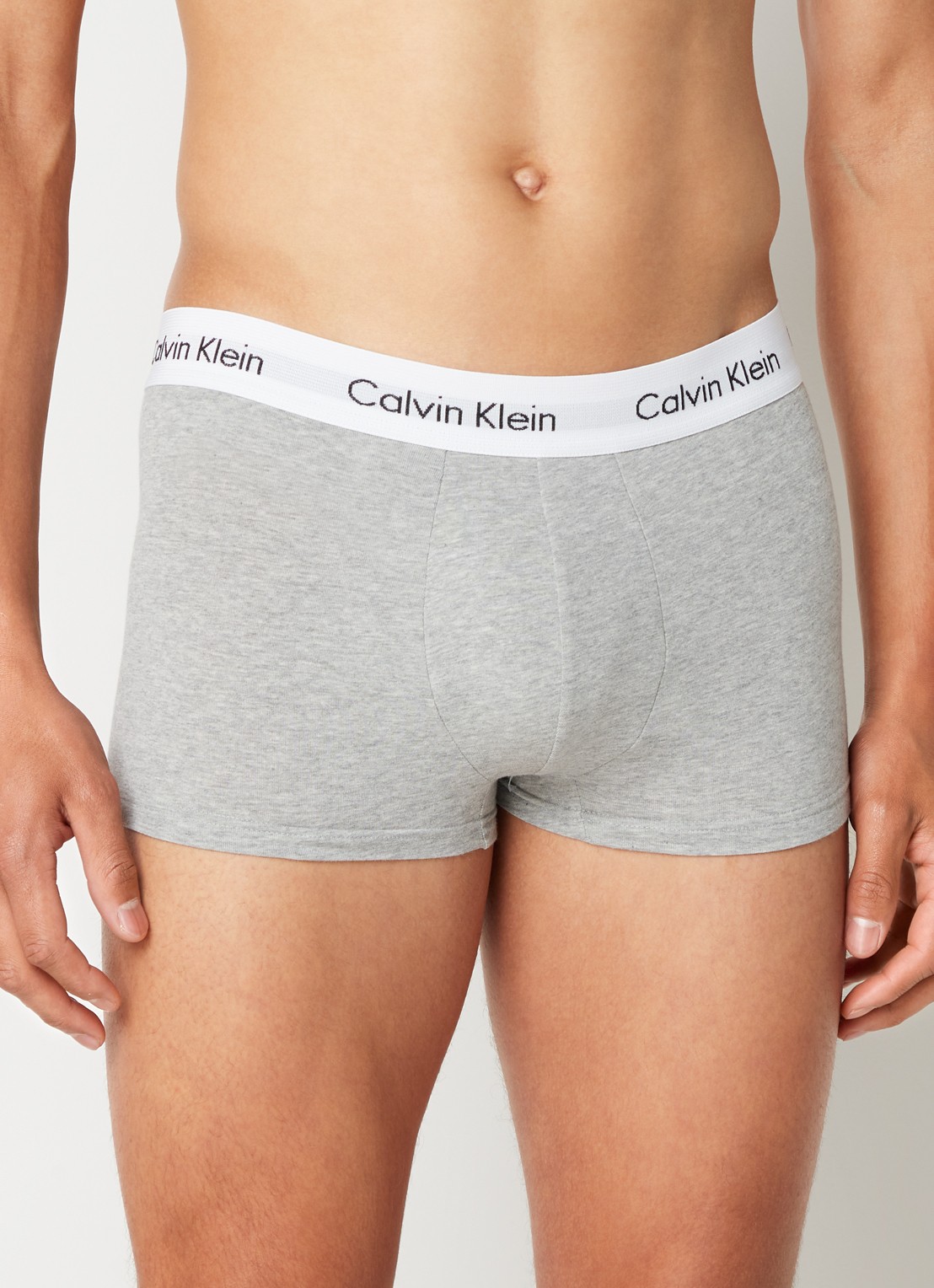 Calvin Klein Boxershorts met logoband in 3-pack  - voorkant 3 grijs