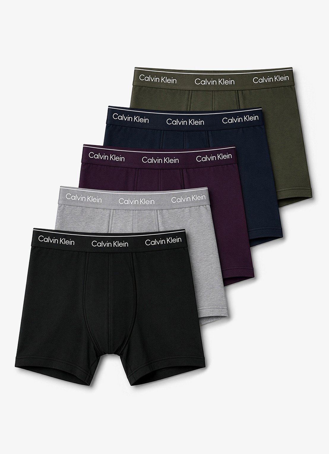 Calvin Klein Boxershorts met logoband in 5-pack - voorkant 4 paars