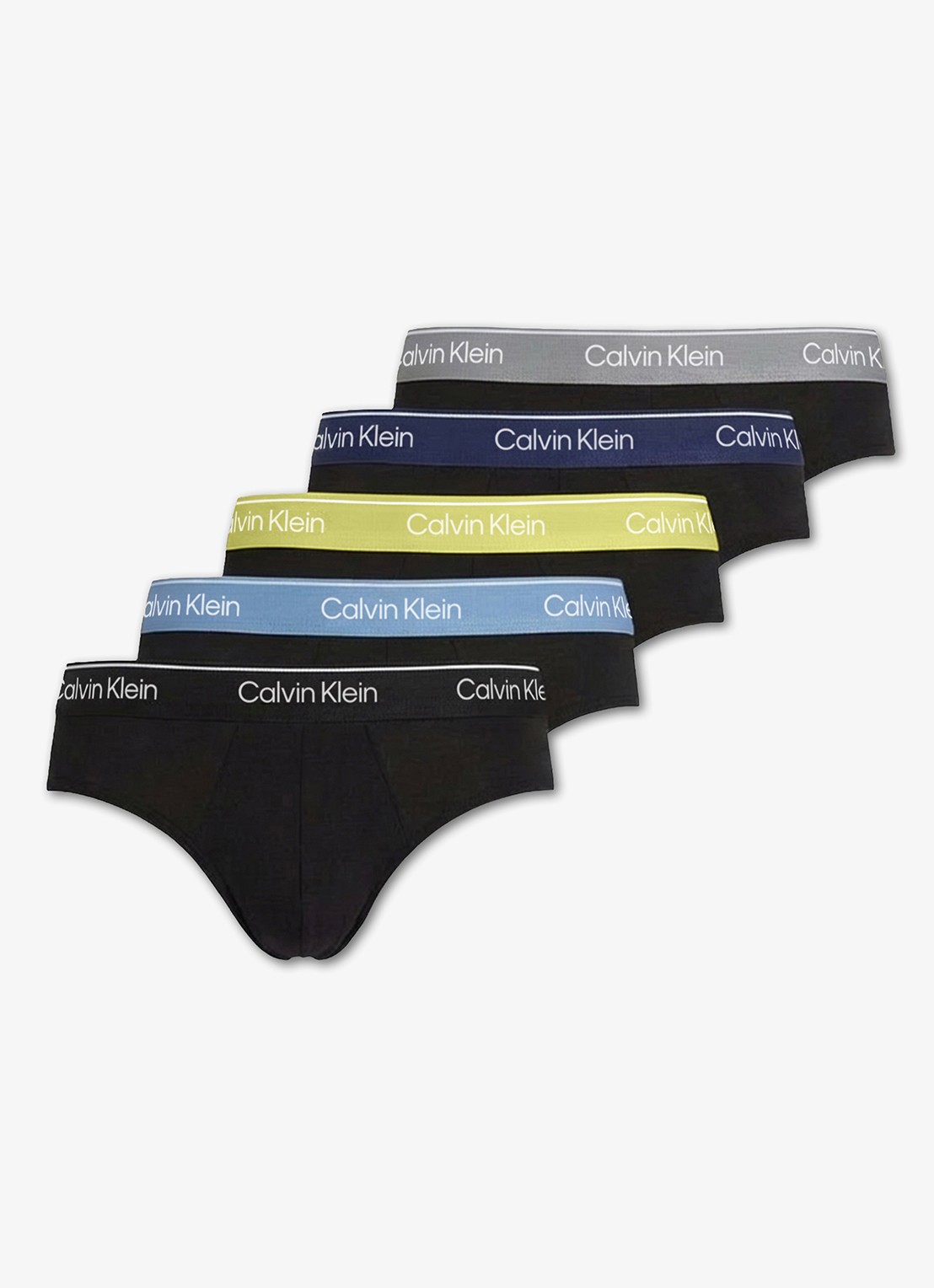Calvin Klein Boxerslip met logoband in 5-pack - voorkant 3 groen