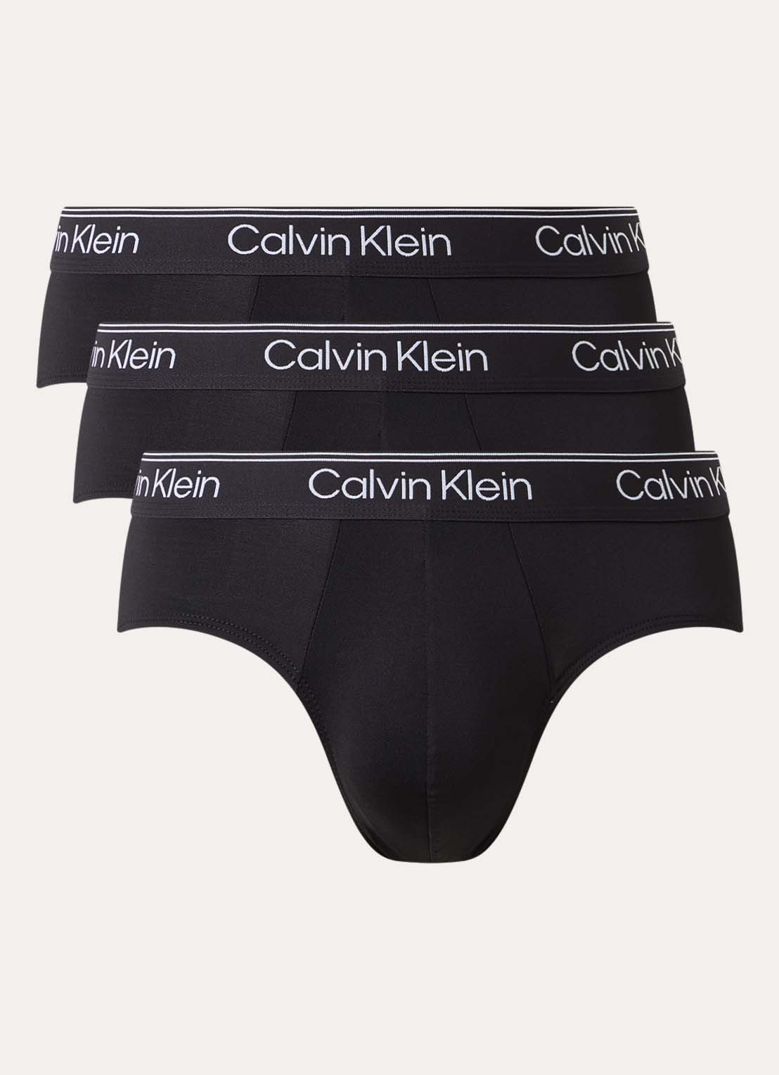 Calvin Klein Boxerslips met logoband in 3-pack - voorkant 3 zwart