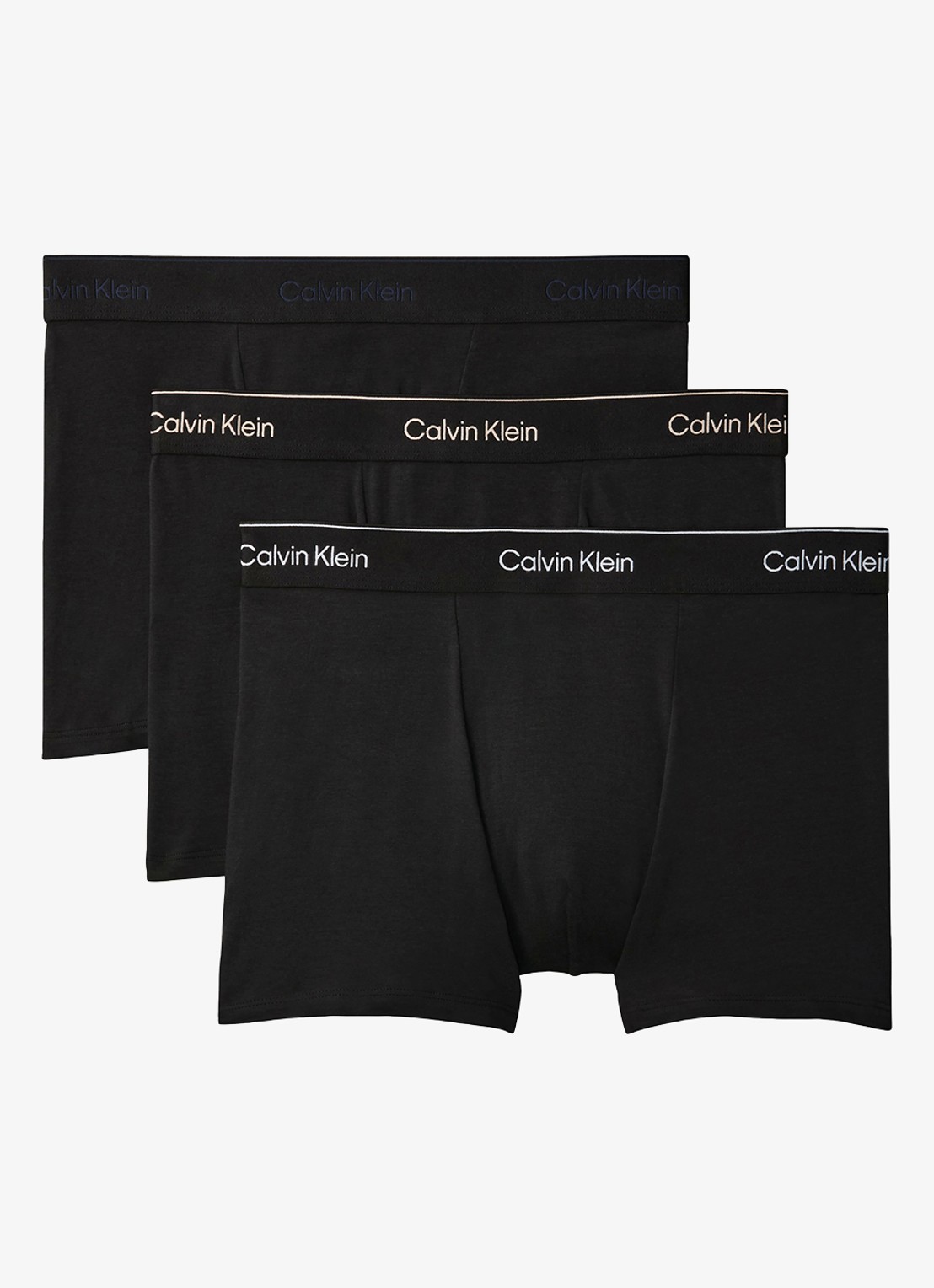 Calvin Klein Boxerslips met logoband in 3-pack - voorkant 4 donkerblauw