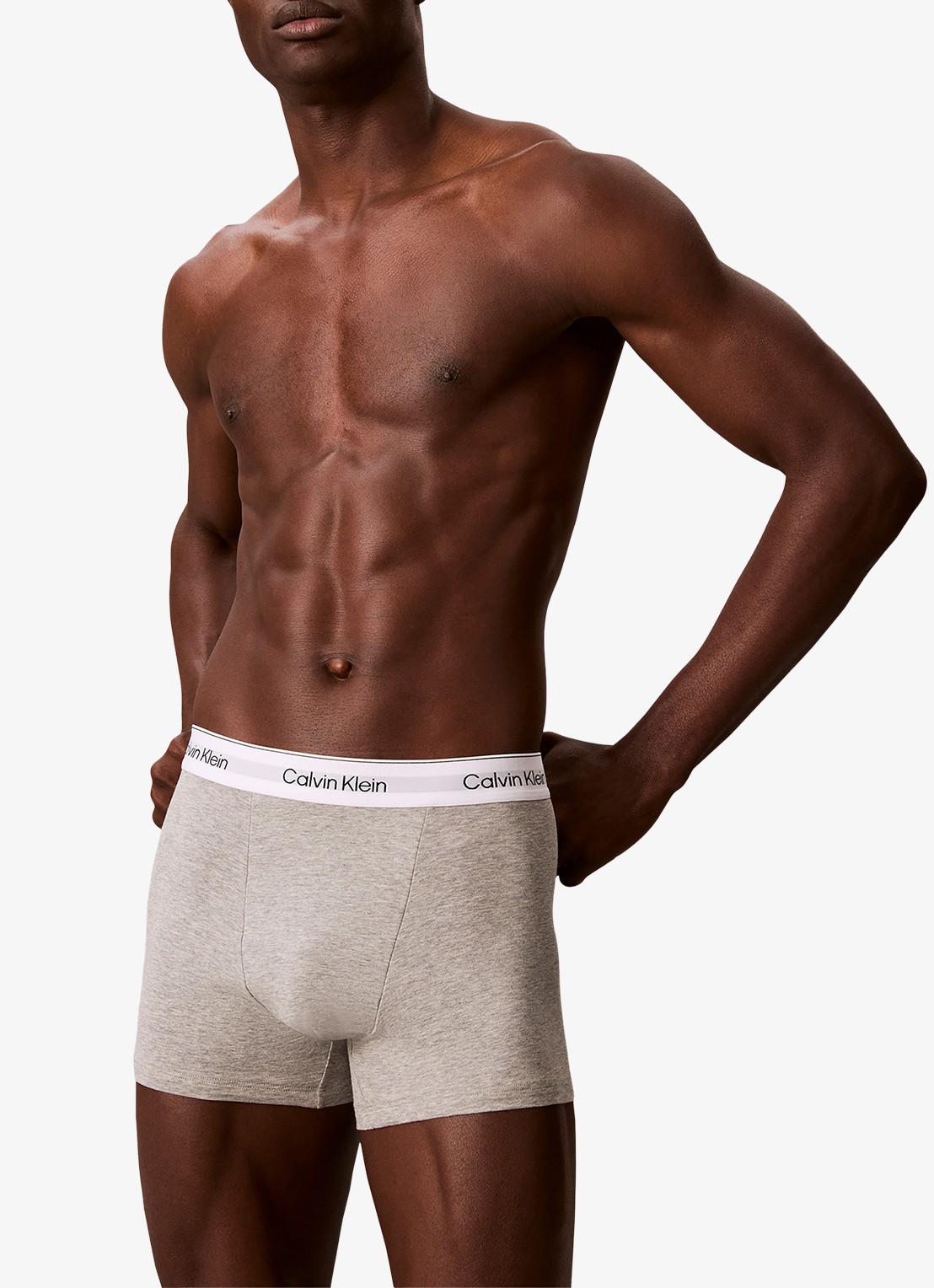 Calvin Klein Boxerslips met logoband in 3-pack - detail paars