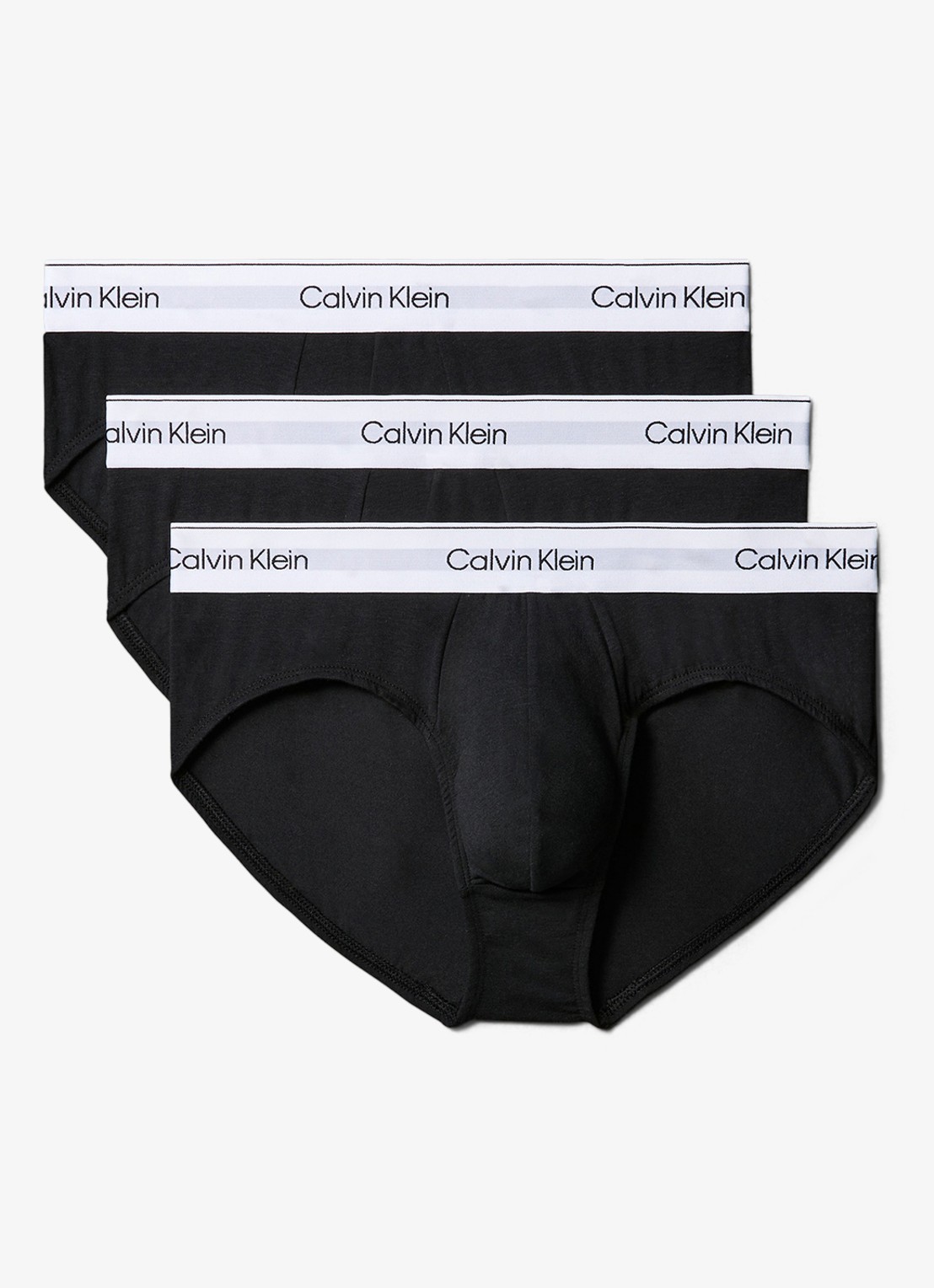 Calvin Klein Boxerslips met logoband in 3-pack - voorkant 4 zwart