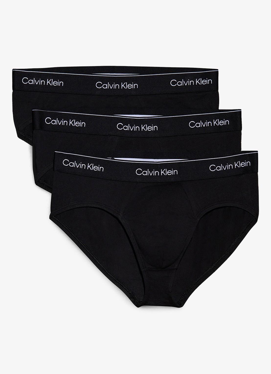 Calvin Klein Boxerslips met logoband in 3-pack - voorkant 5 diepzwart