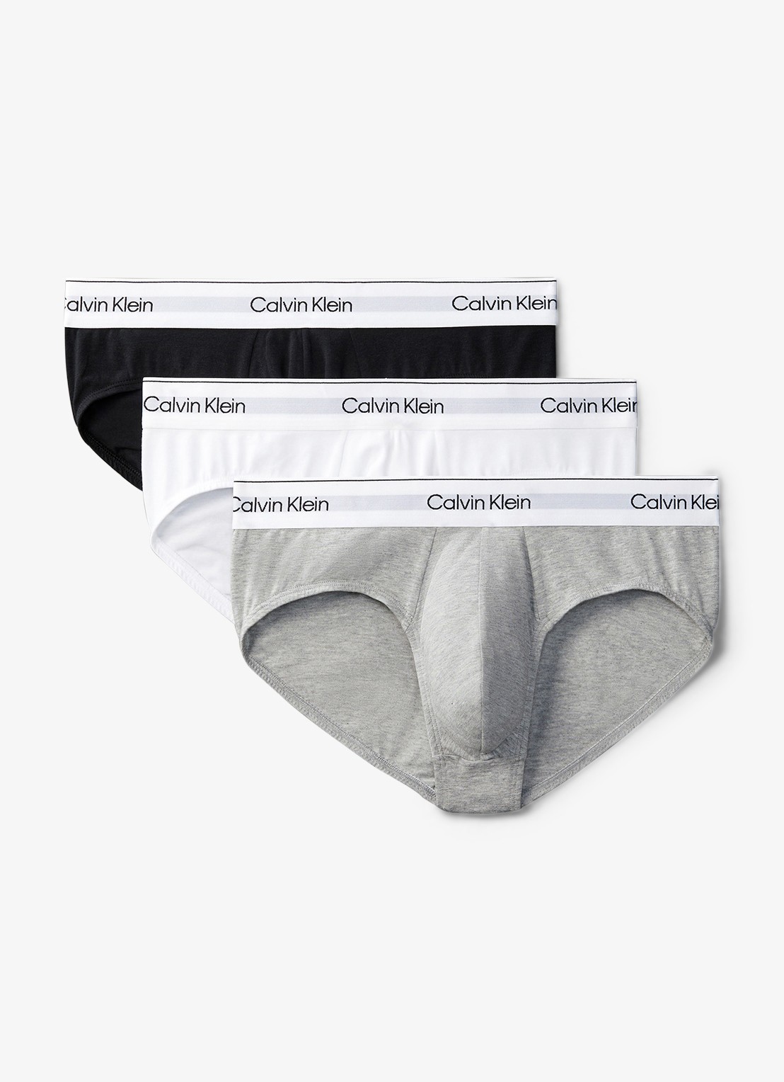 Calvin Klein Boxerslips met logoband in 3-pack - voorkant wit
