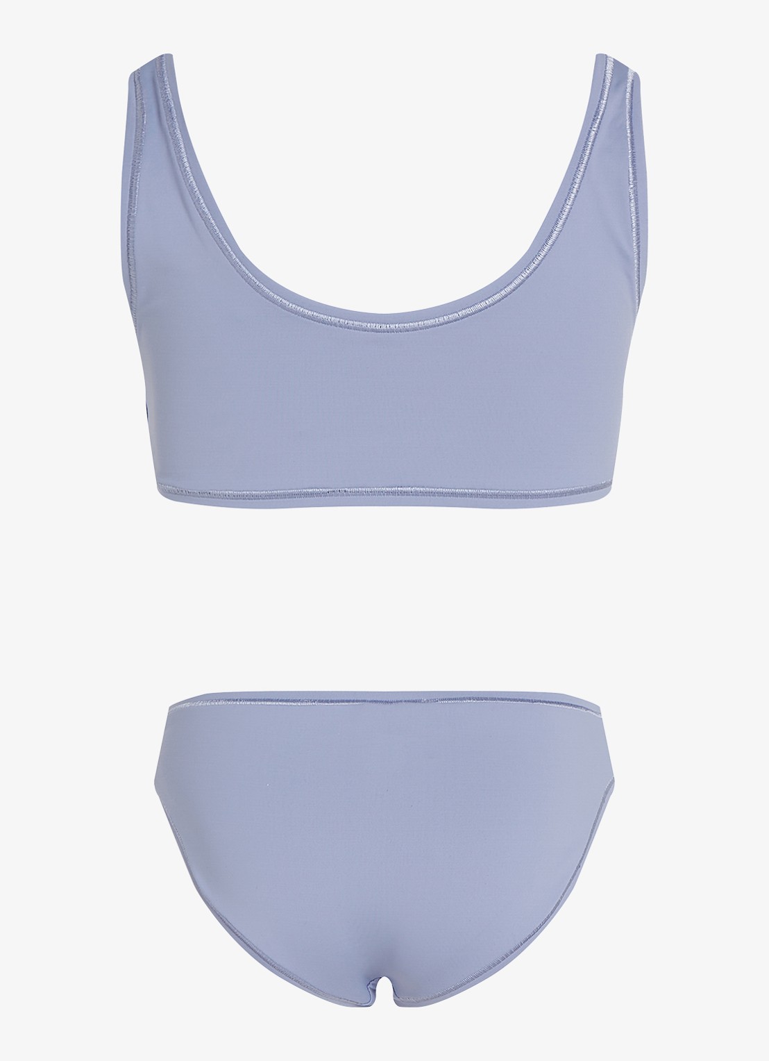 Calvin Klein Bralette met logo en slip in set - achterkant 3 lavendel