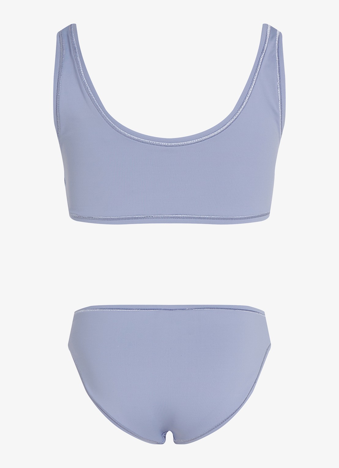 Calvin Klein Bralette met logo en slip in set - voorkant 2 lavendel