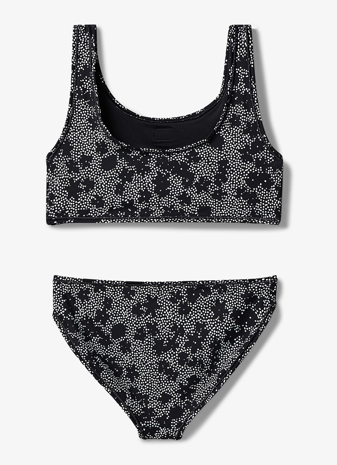Calvin Klein Bralette met logo en slip in set - achterkant 2 black floral aop-0gk / zwart