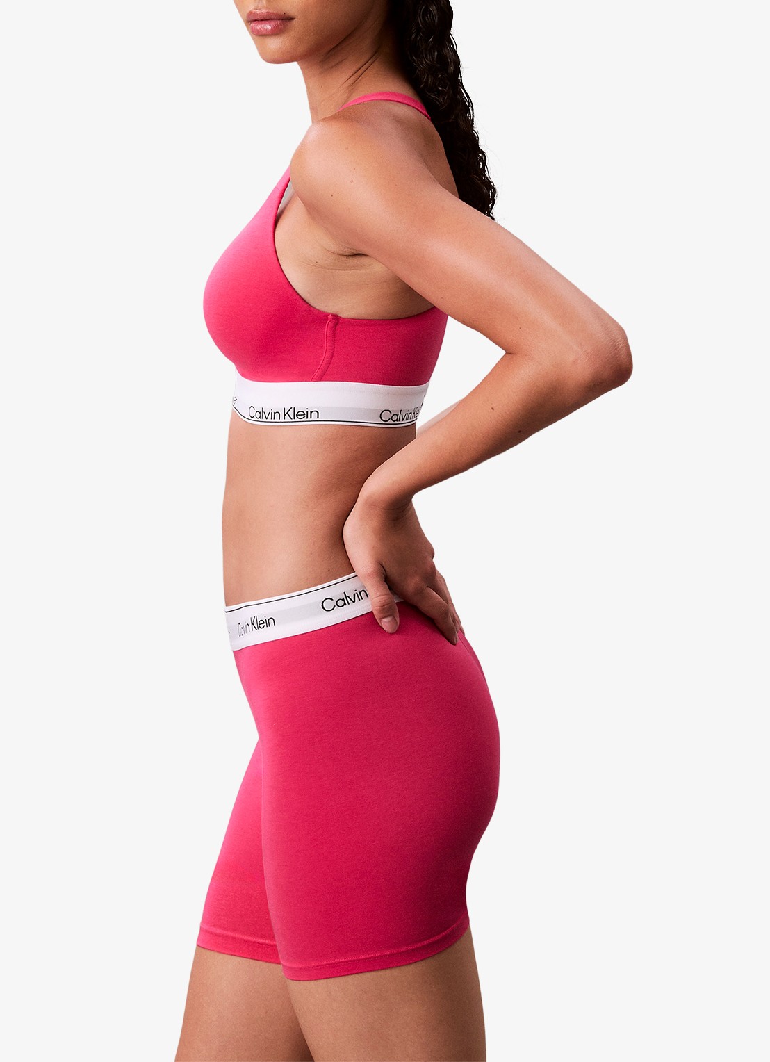 Calvin Klein Bralette met logoband - detail 6 donkerroze