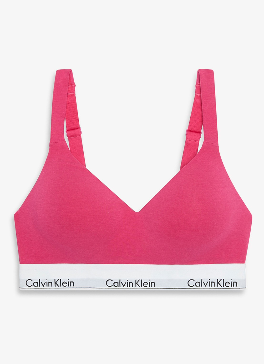 Calvin Klein Bralette met logoband - voorkant donkerroze