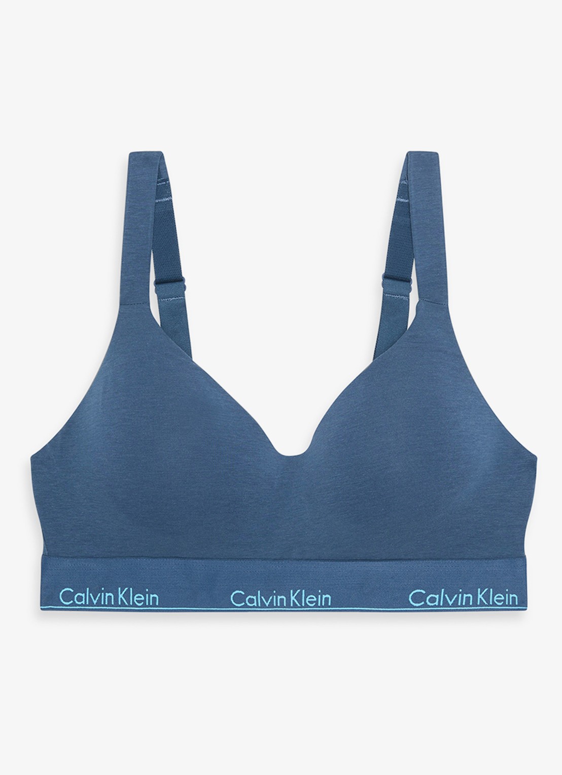Calvin Klein Bralette met logoband - voorkant 6 donkerblauw