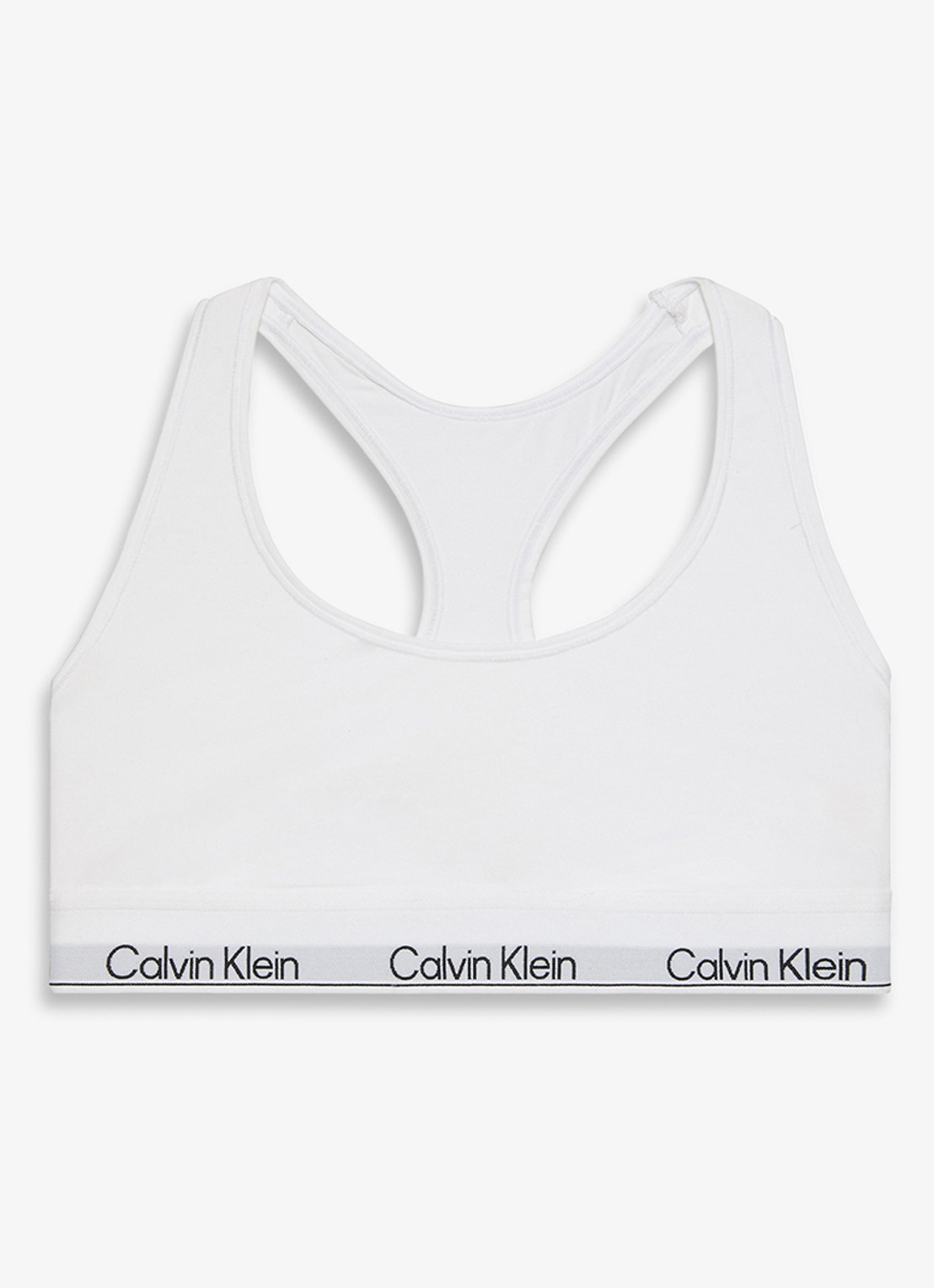 Calvin Klein Bralette met logoband - voorkant wit