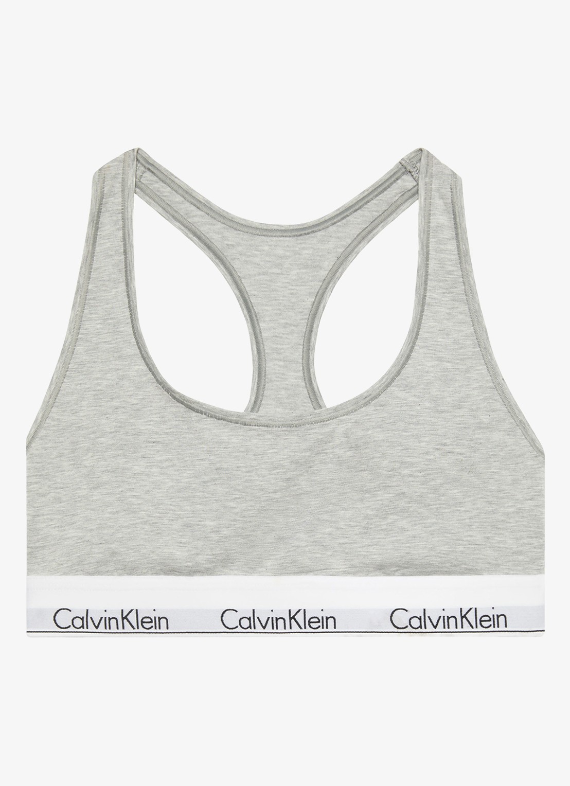 Calvin Klein Bralette met logoband - voorkant 5 grijs