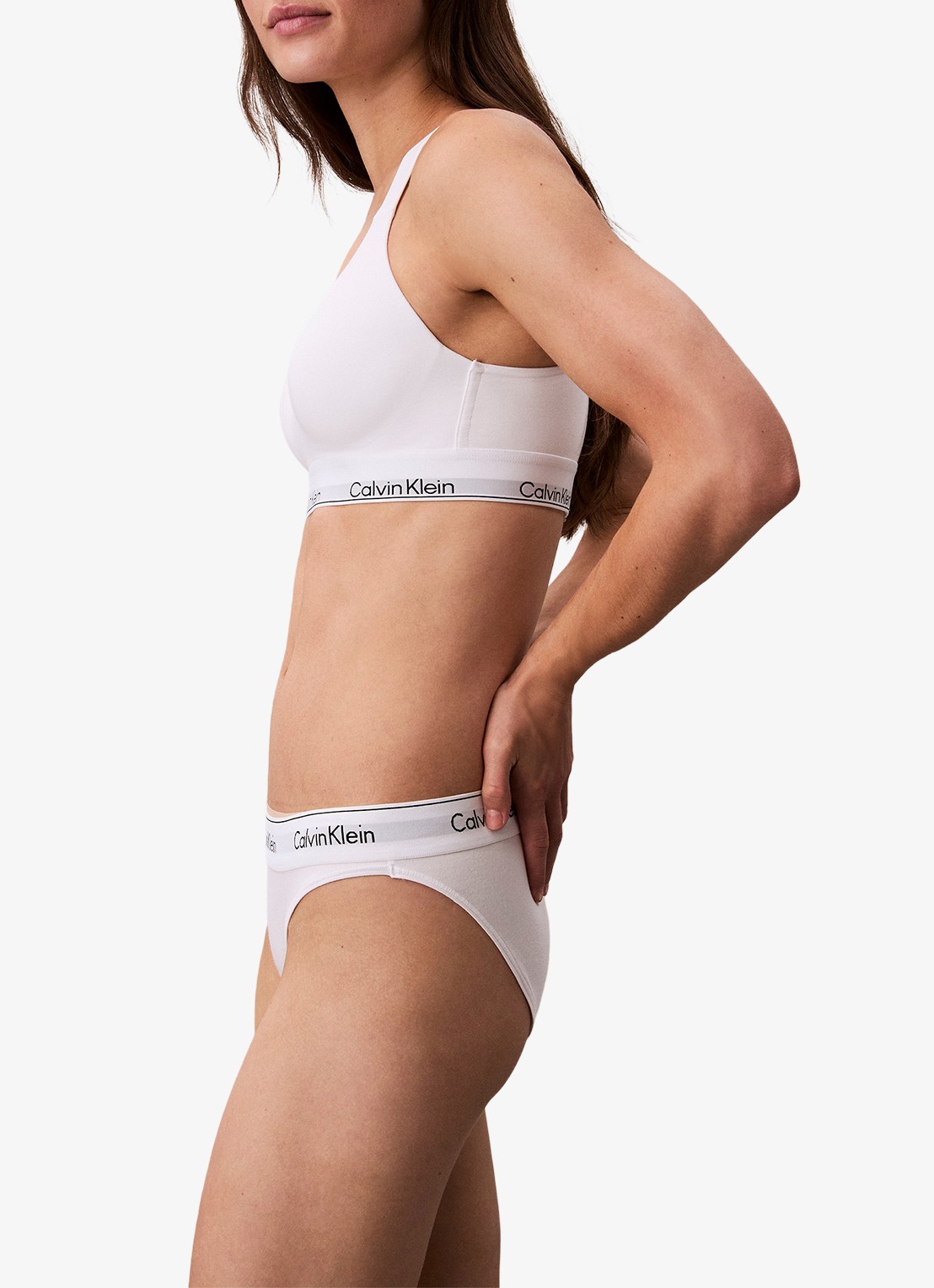 Calvin Klein Bralette met logoband - detail 4 wit