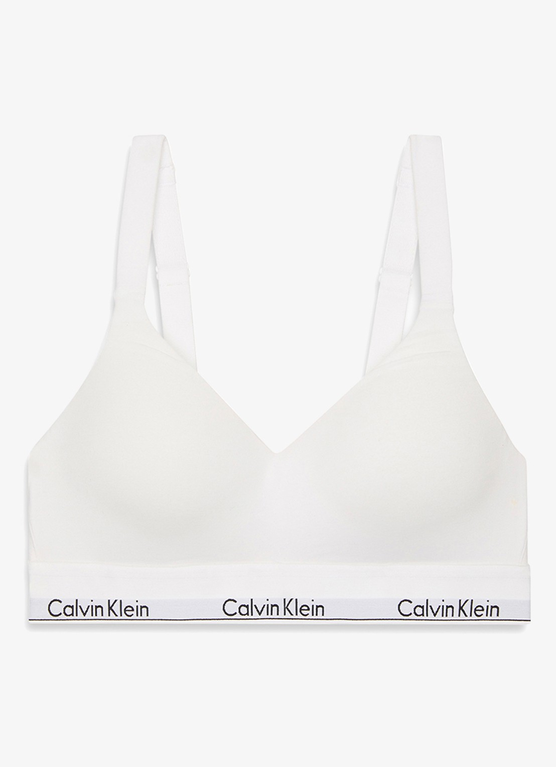Calvin Klein Bralette met logoband - voorkant 6 wit