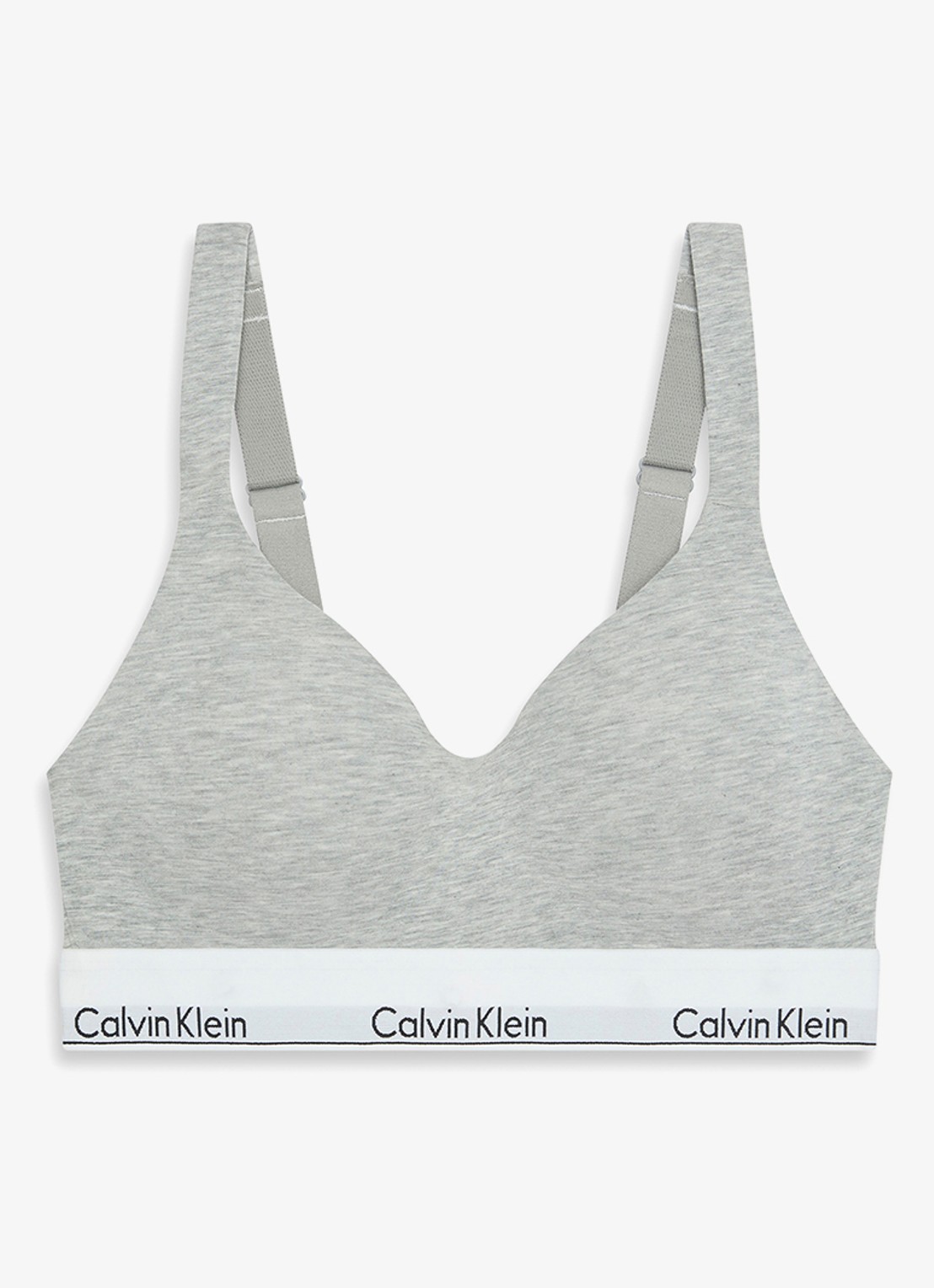 Calvin Klein Bralette met logoband - voorkant grijs