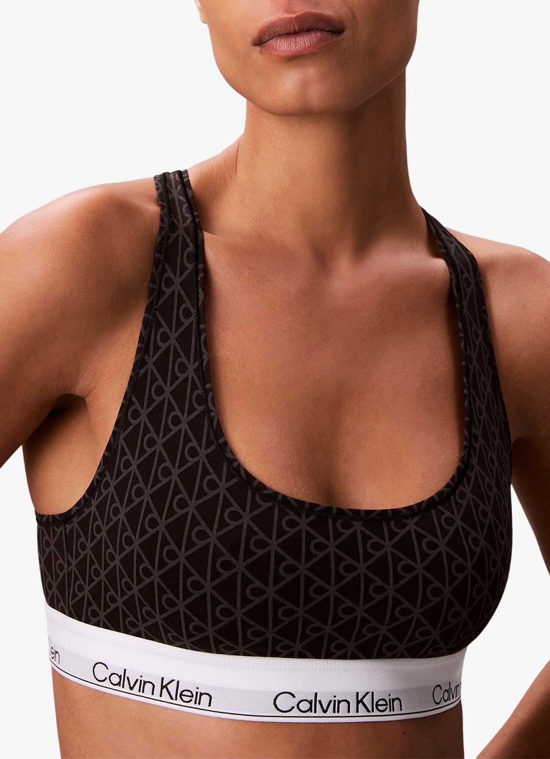 Calvin Klein Bralette met logoband - detail 2 antraciet