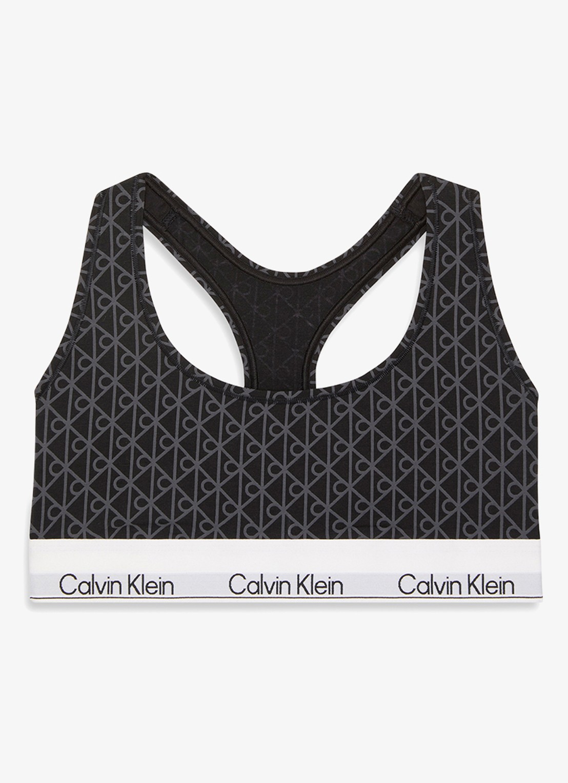 Calvin Klein Bralette met logoband - voorkant 5 antraciet