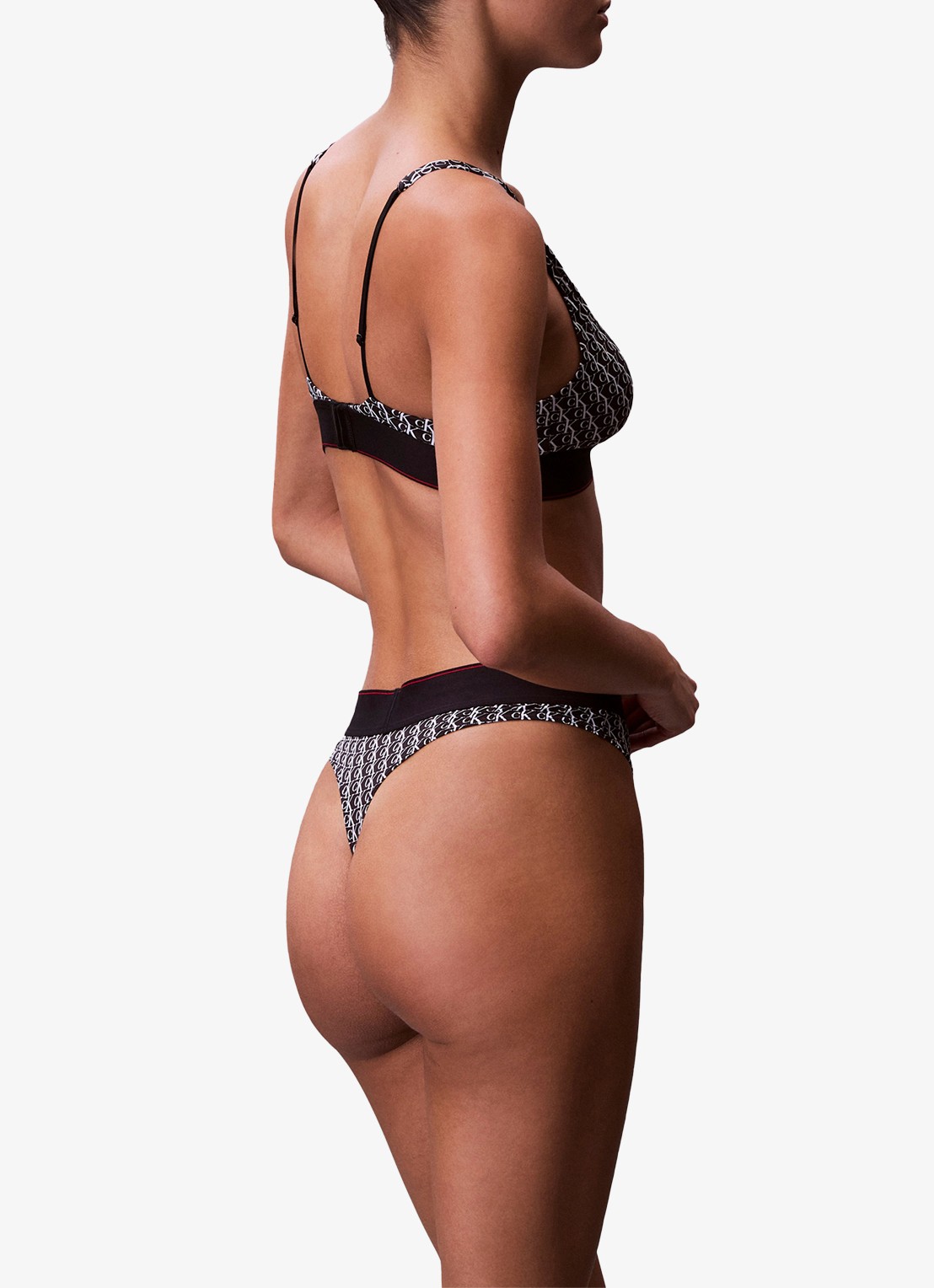 Calvin Klein Bralette met logoband - achterkant 3 wit