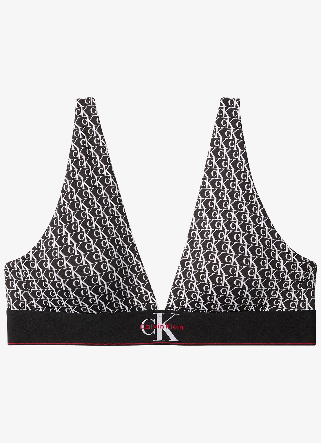Calvin Klein Bralette met logoband - voorkant wit