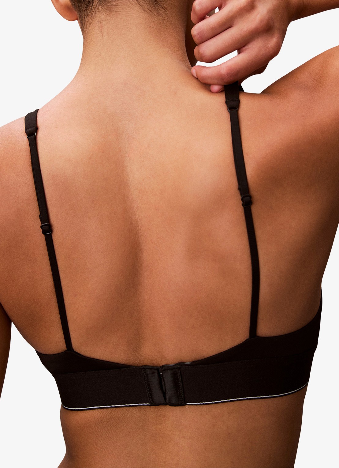 Calvin Klein Bralette met logoband - achterkant zwart
