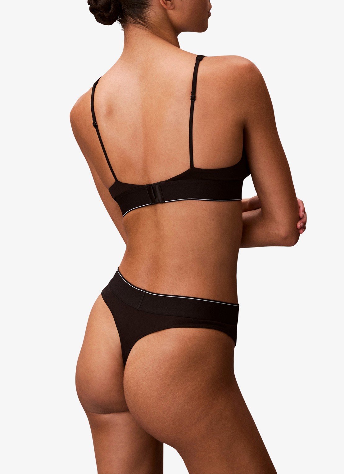 Calvin Klein Bralette met logoband - detail 3 zwart
