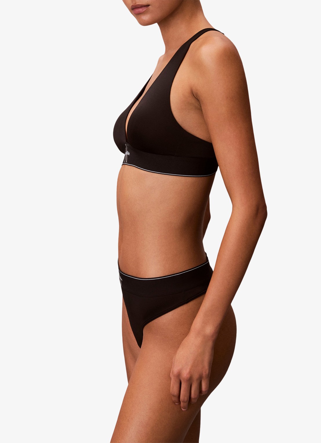 Calvin Klein Bralette met logoband - detail 4 zwart