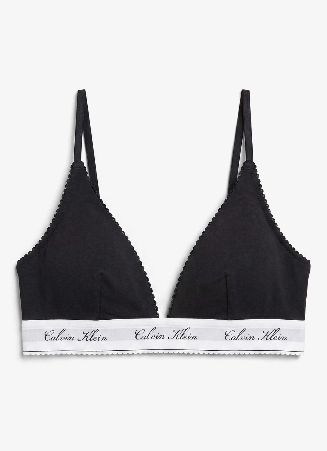 Calvin Klein Bralette met logoband - voorkant 6 zwart