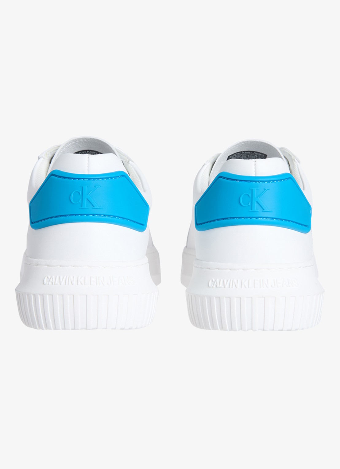 Calvin Klein CHUNKY LEATHER TRAINERS - achterkant 5 wit