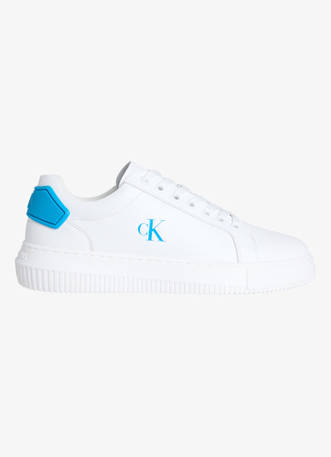 Calvin Klein CHUNKY LEATHER TRAINERS - voorkant wit