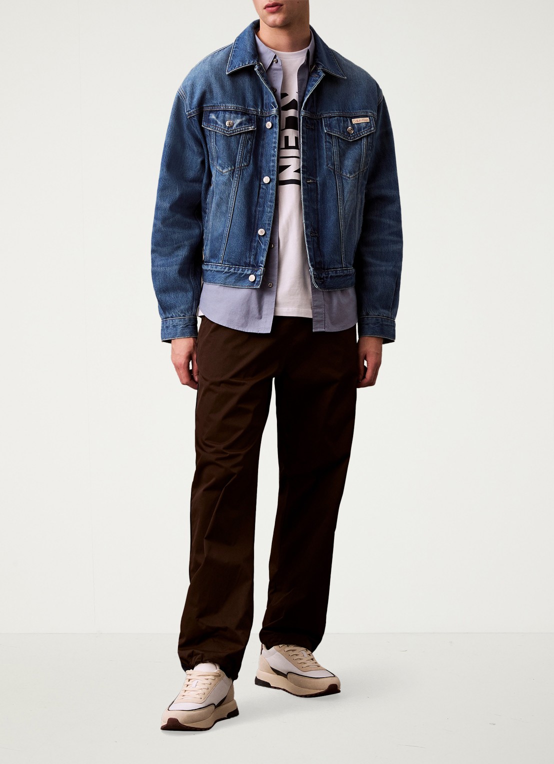 Calvin Klein Classix Oxford regular fit overhemd met logoborduring - detail 2 blauw