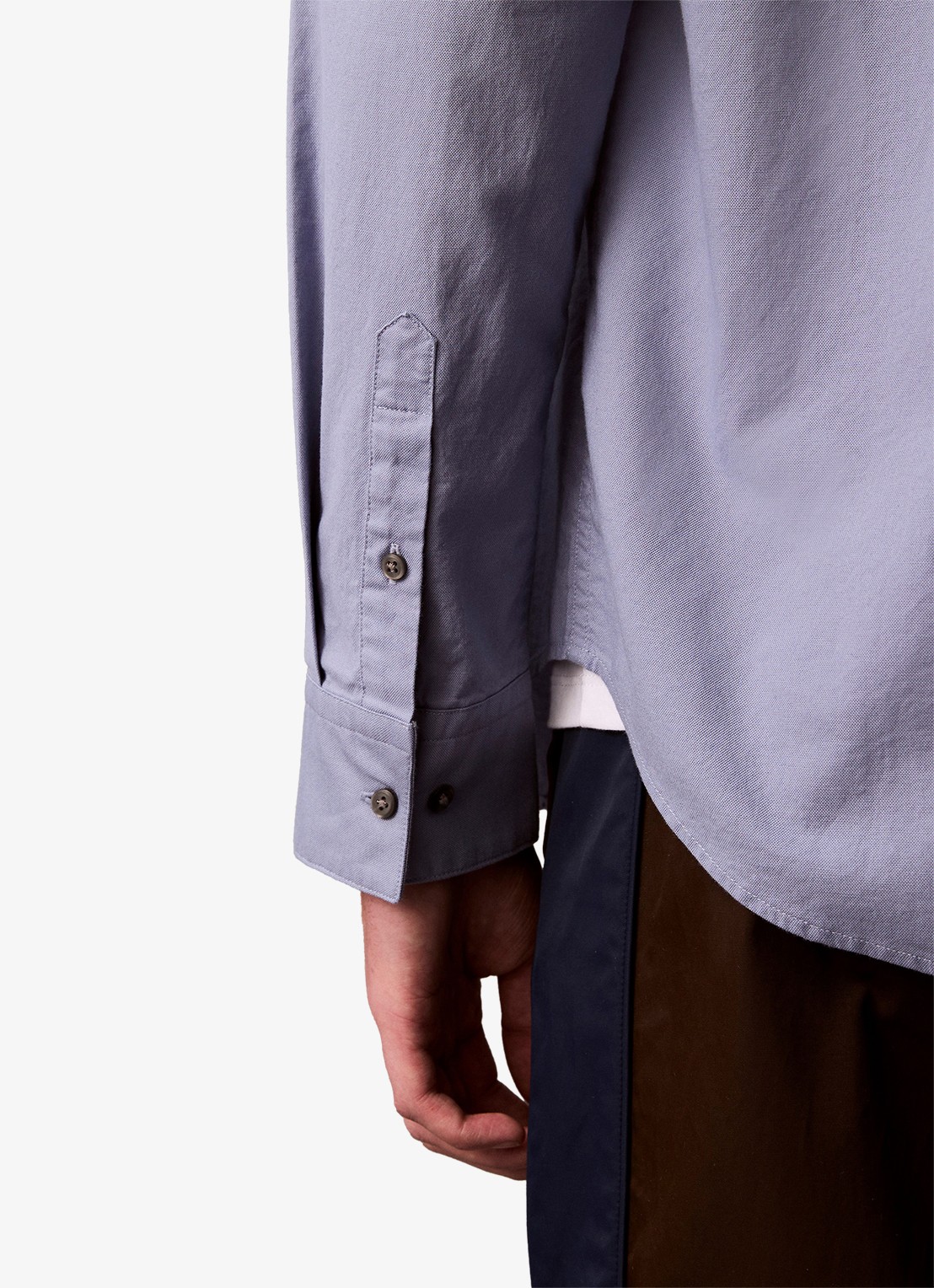 Calvin Klein Classix Oxford regular fit overhemd met logoborduring - detail 4 blauw