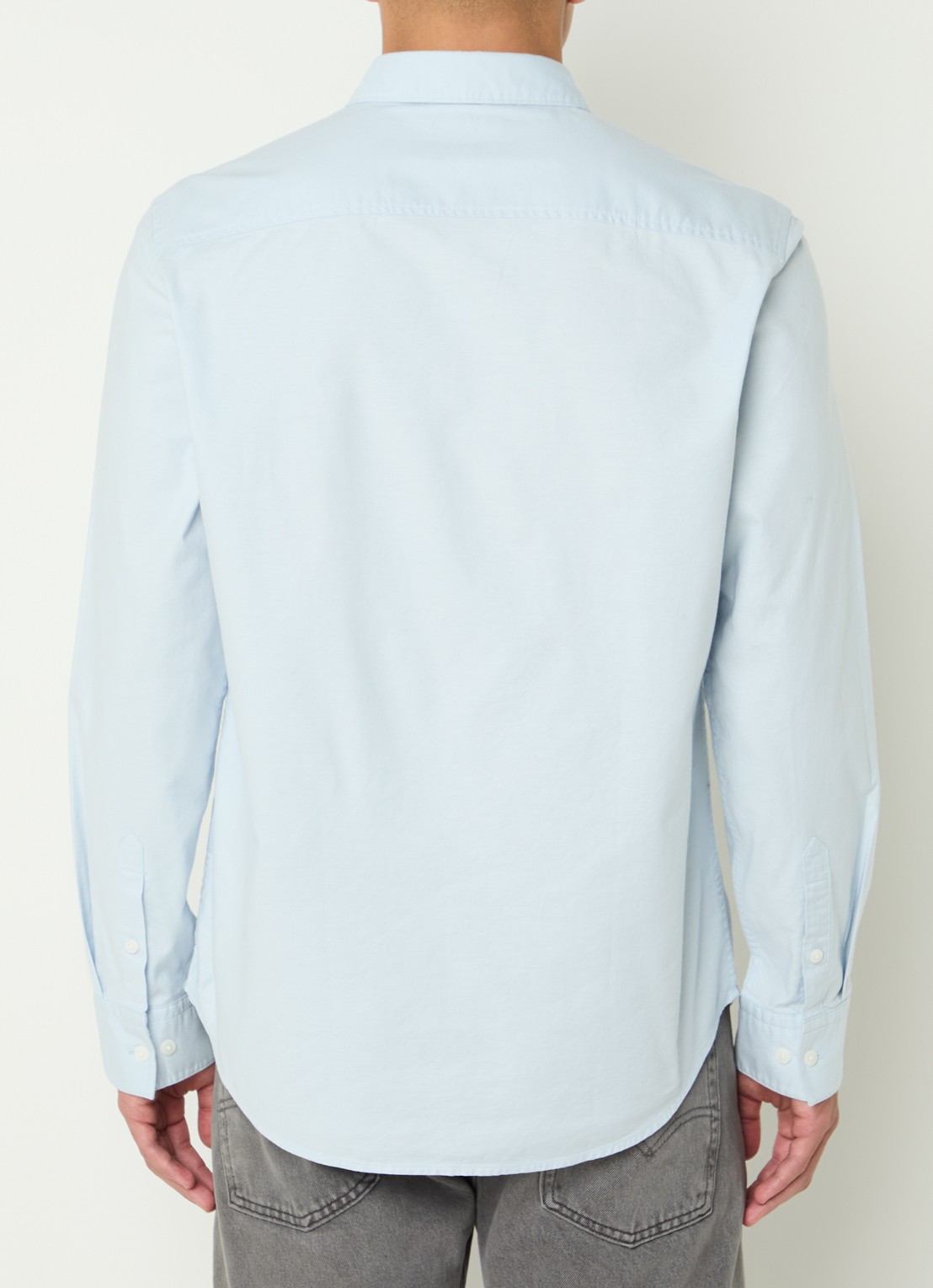 Calvin Klein Classix Oxford regular fit overhemd met logoborduring - achterkant 9 lichtblauw