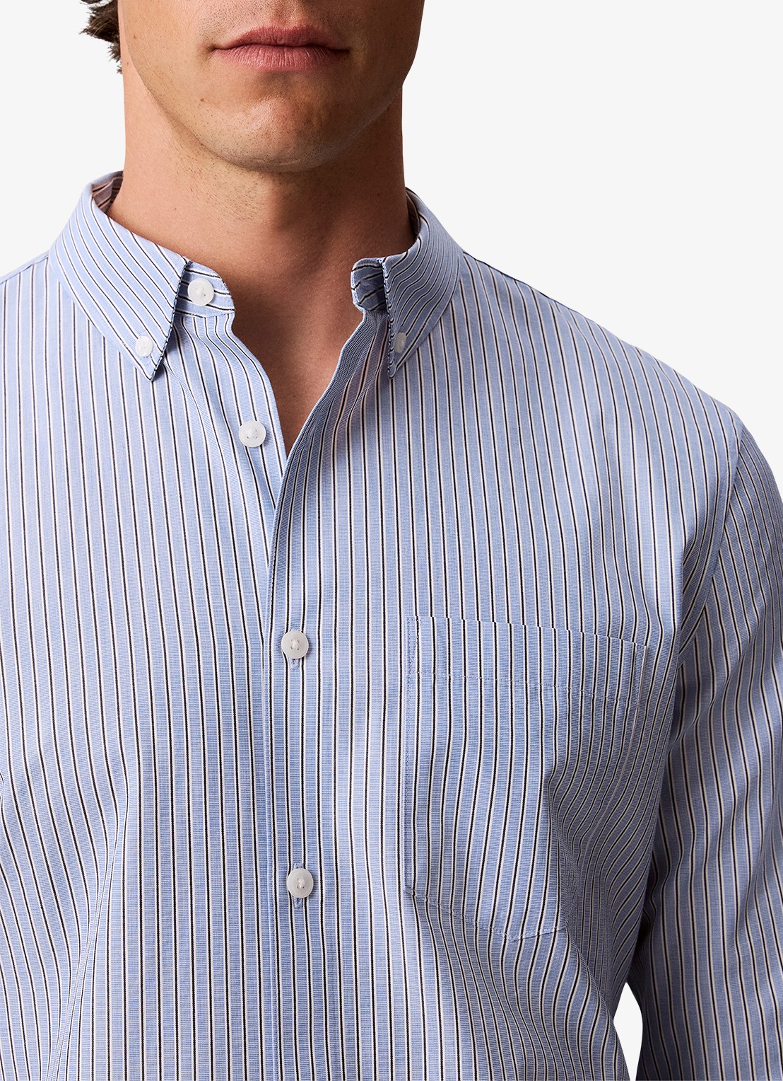Calvin Klein Classix Oxford regular fit overhemd met logoborduring - detail 3 estate blue-5ma / blauw