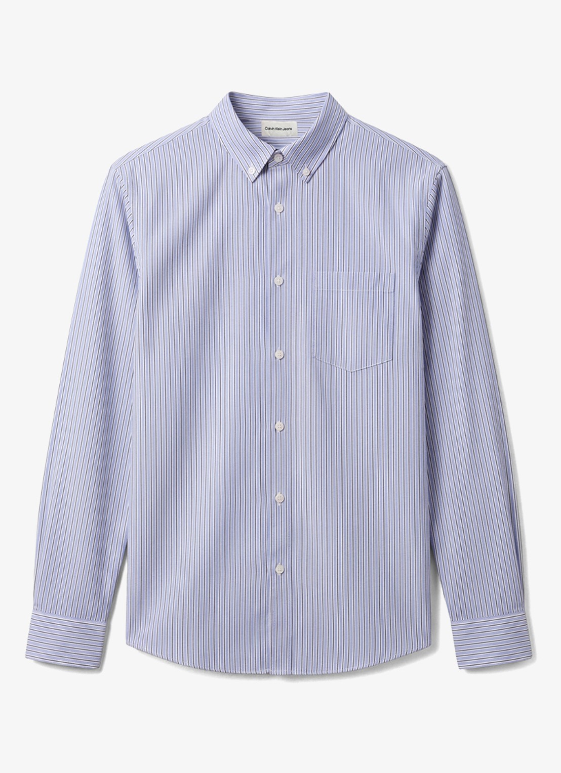 Calvin Klein Classix Oxford regular fit overhemd met logoborduring - voorkant 6 estate blue-5ma / blauw