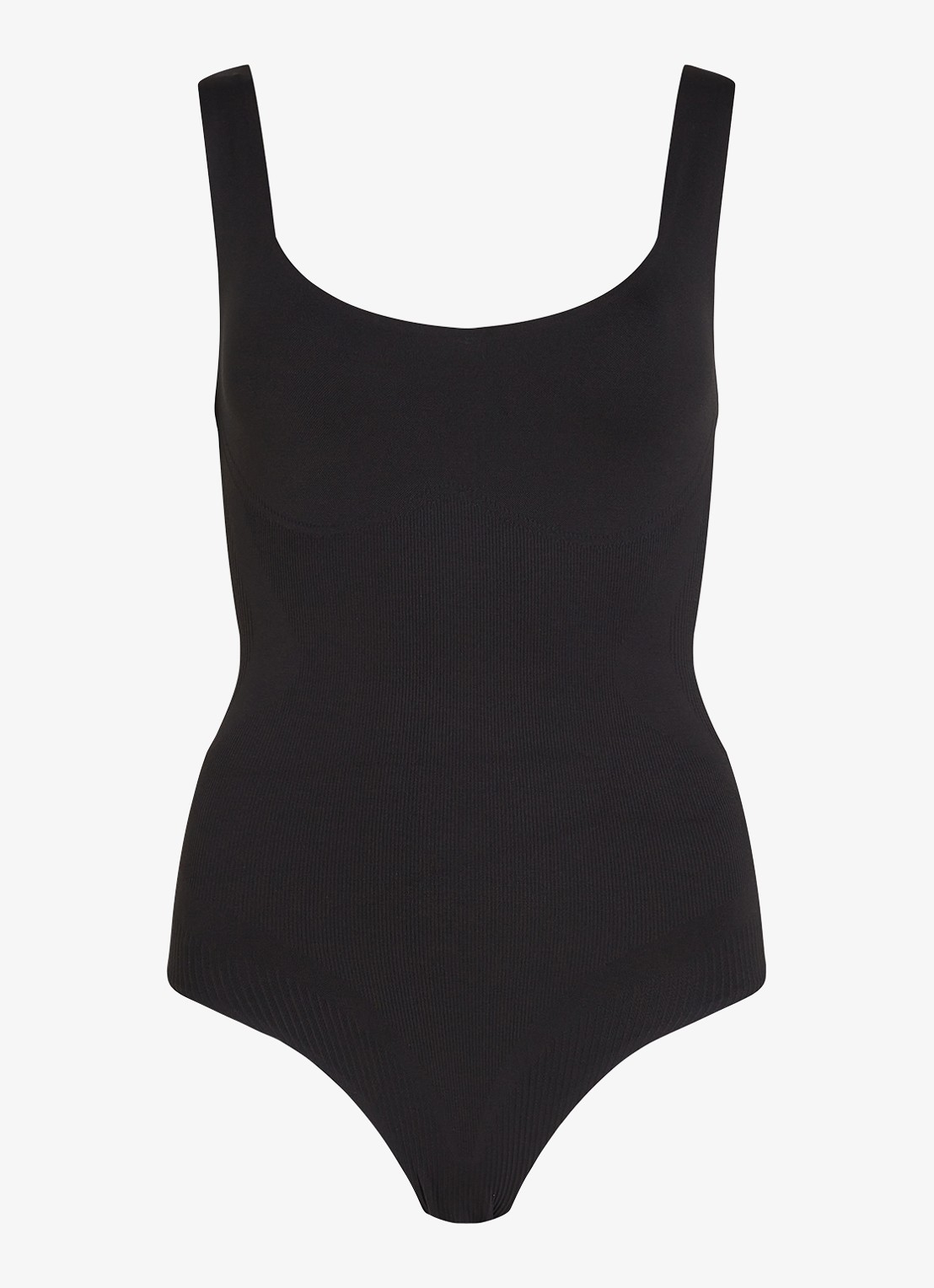 Calvin Klein Corrigerende body met rib structuur - voorkant zwart