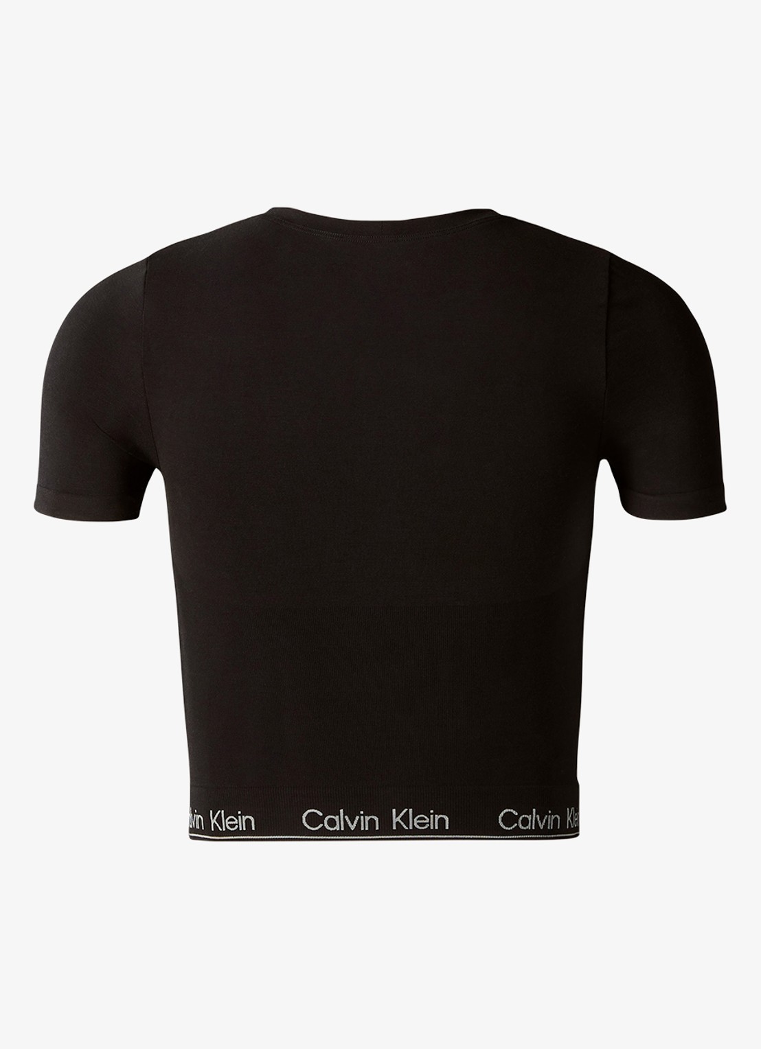 Calvin Klein Crop top met logoband - detail zwart