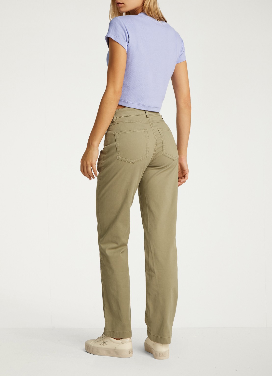 Calvin Klein Cropped T-shirt met logo - achterkant 5 lavendel