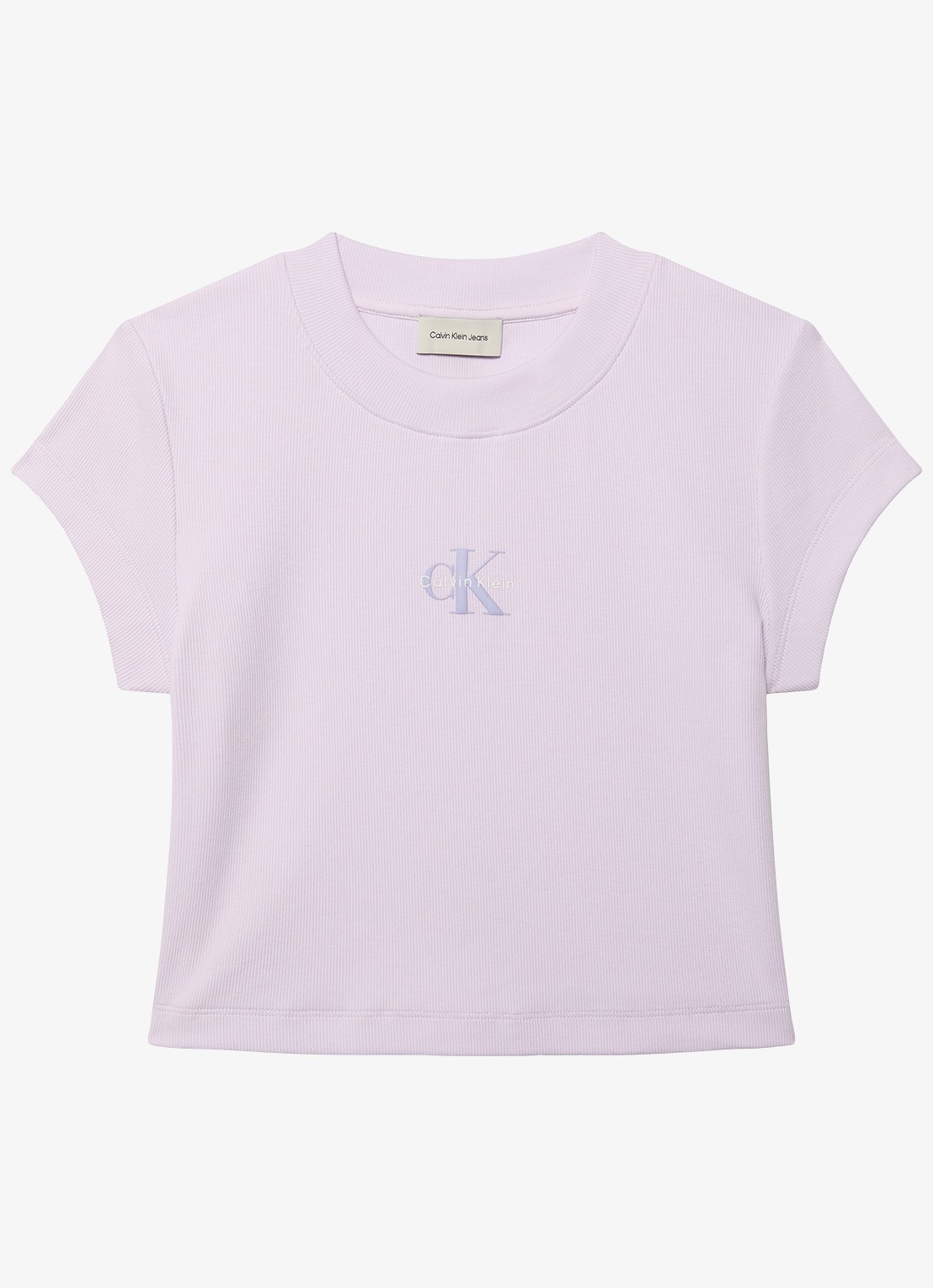 Calvin Klein Cropped T-shirt met logo - voorkant island lilac-3oq / paars