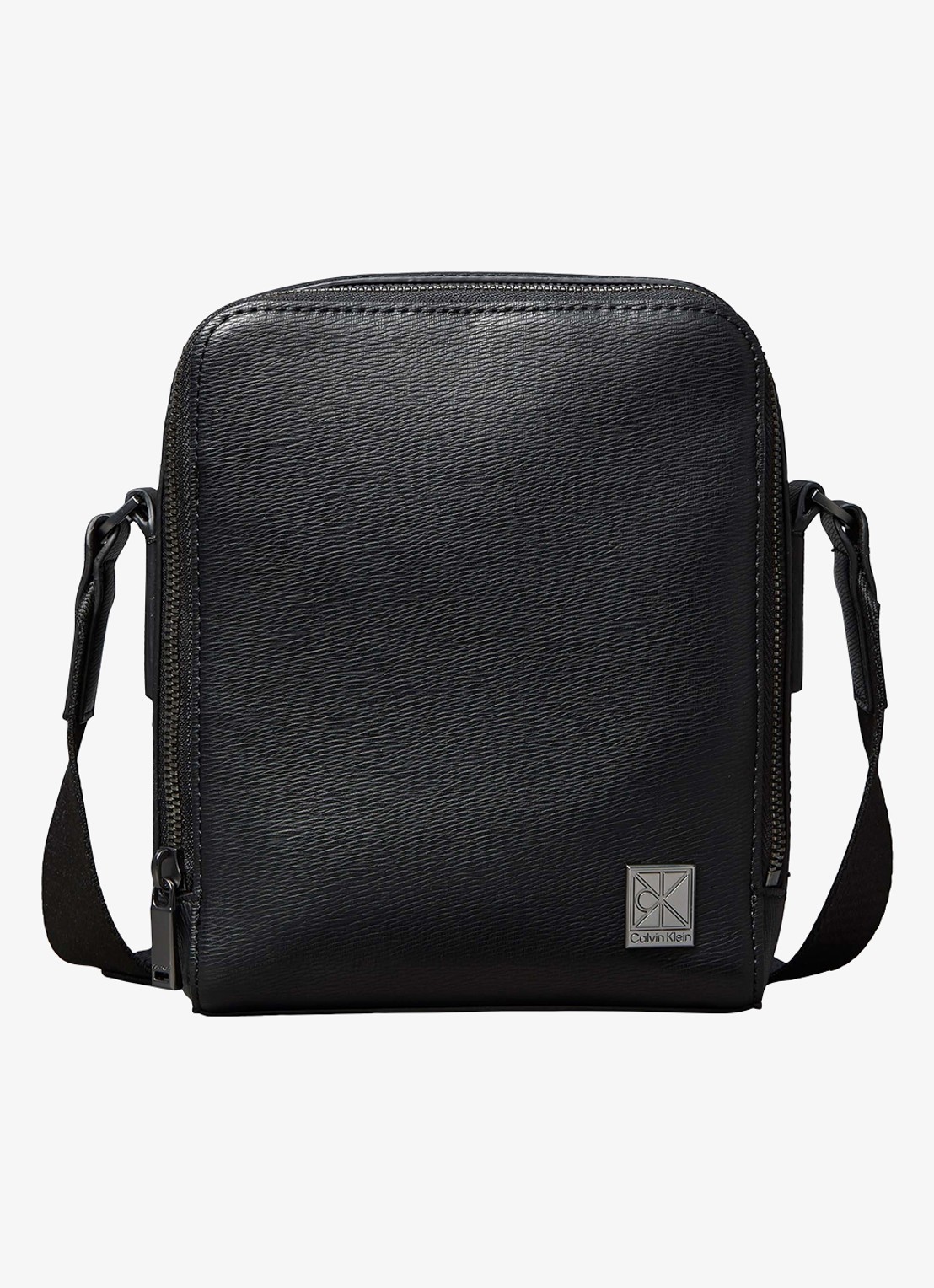 Calvin Klein Crossbodytas met logo en verstelbare schouderriem - voorkant zwart