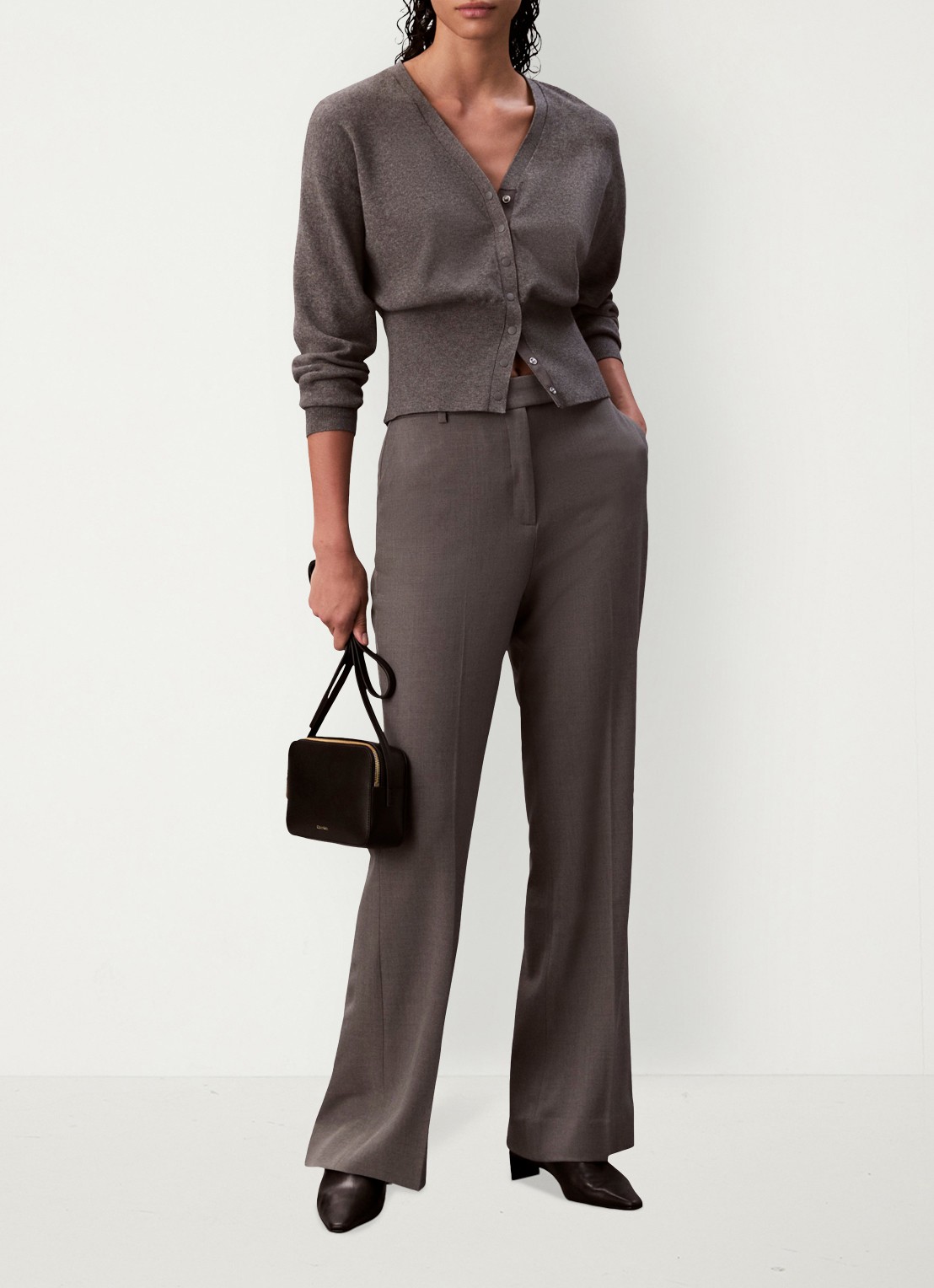 Calvin Klein Crossbodytas met logo - voorkant 3 zwart