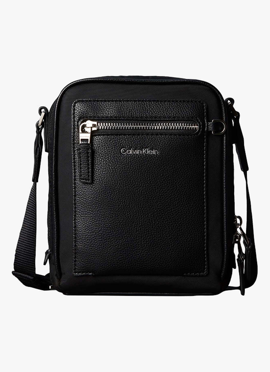 Calvin Klein Crossbodytas met logo - voorkant 3 zwart
