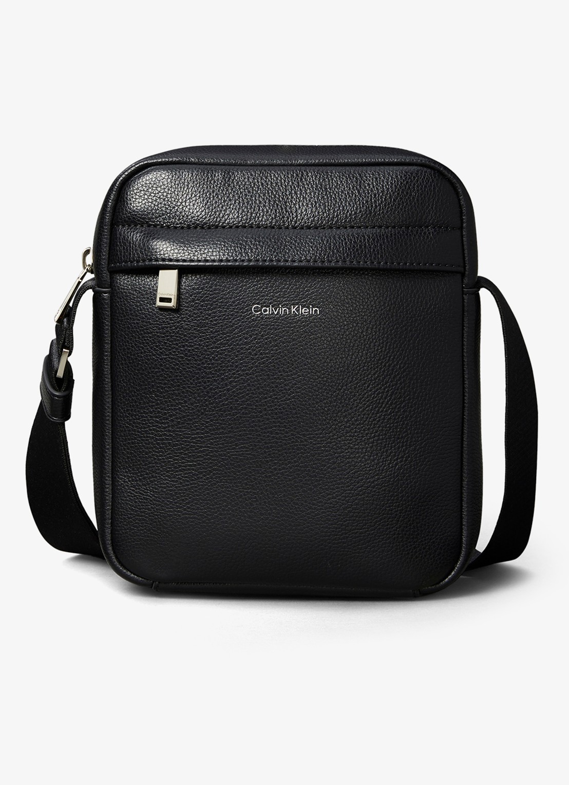 Calvin Klein Crossbodytas met verstelbare schouderriem en logo - voorkant 4 zwart