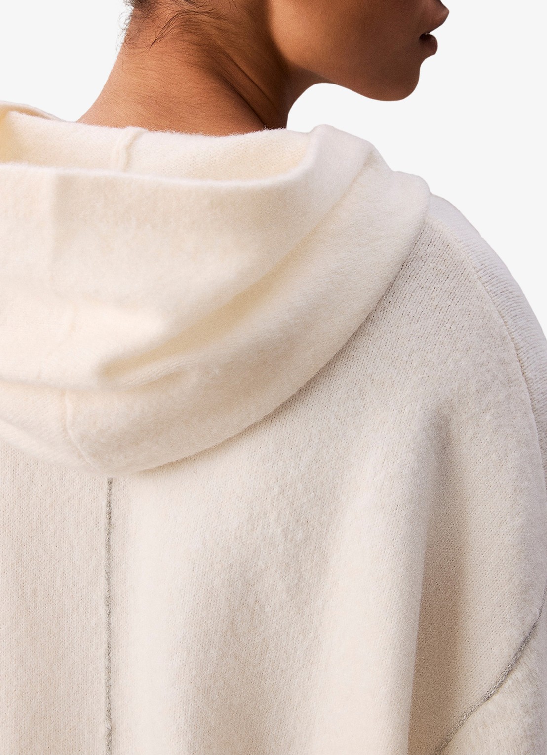 Calvin Klein Fijngebreide hoodie met lurex - detail 5 ivoor