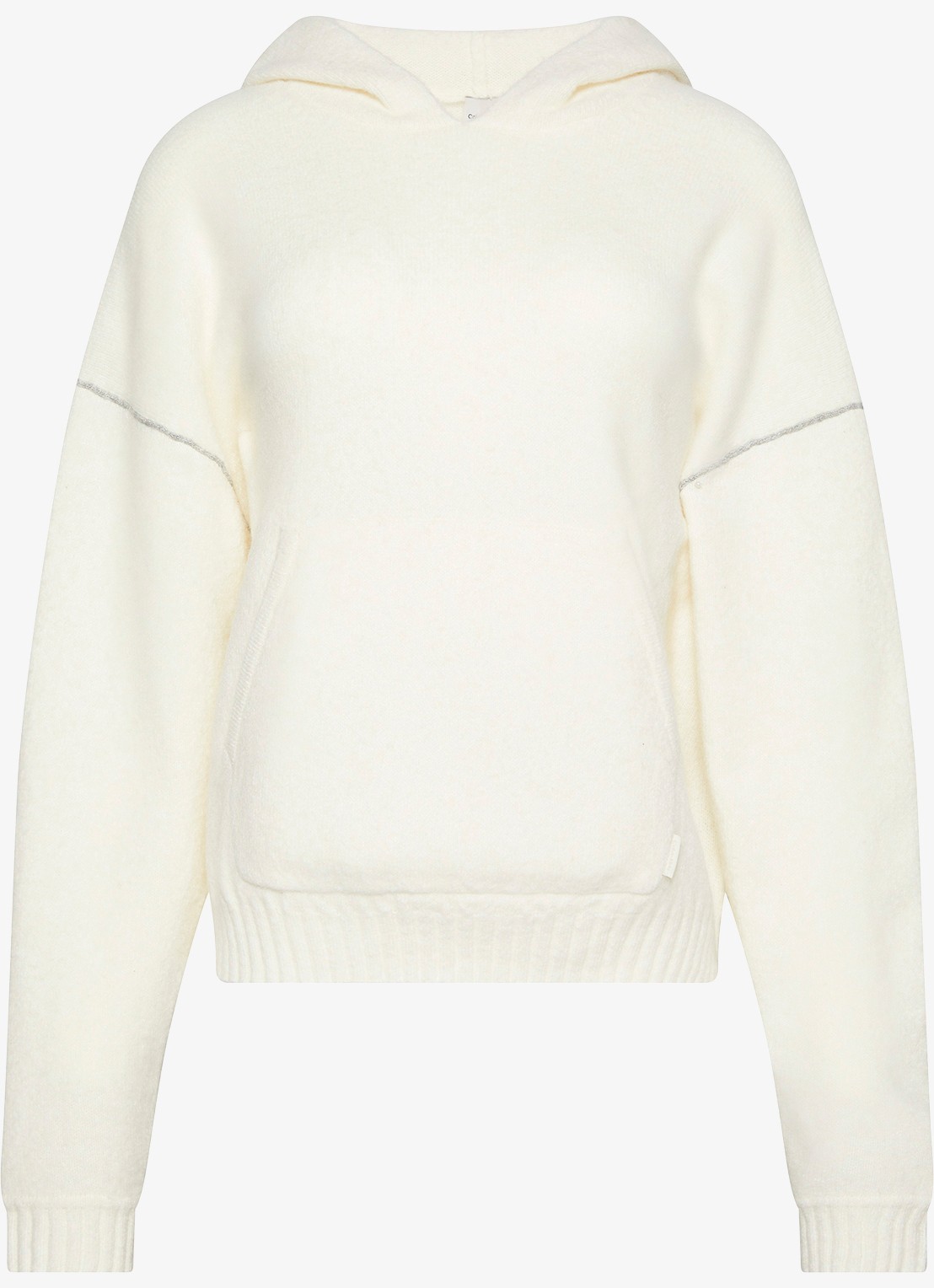 Calvin Klein Fijngebreide hoodie met lurex - voorkant 6 ivoor