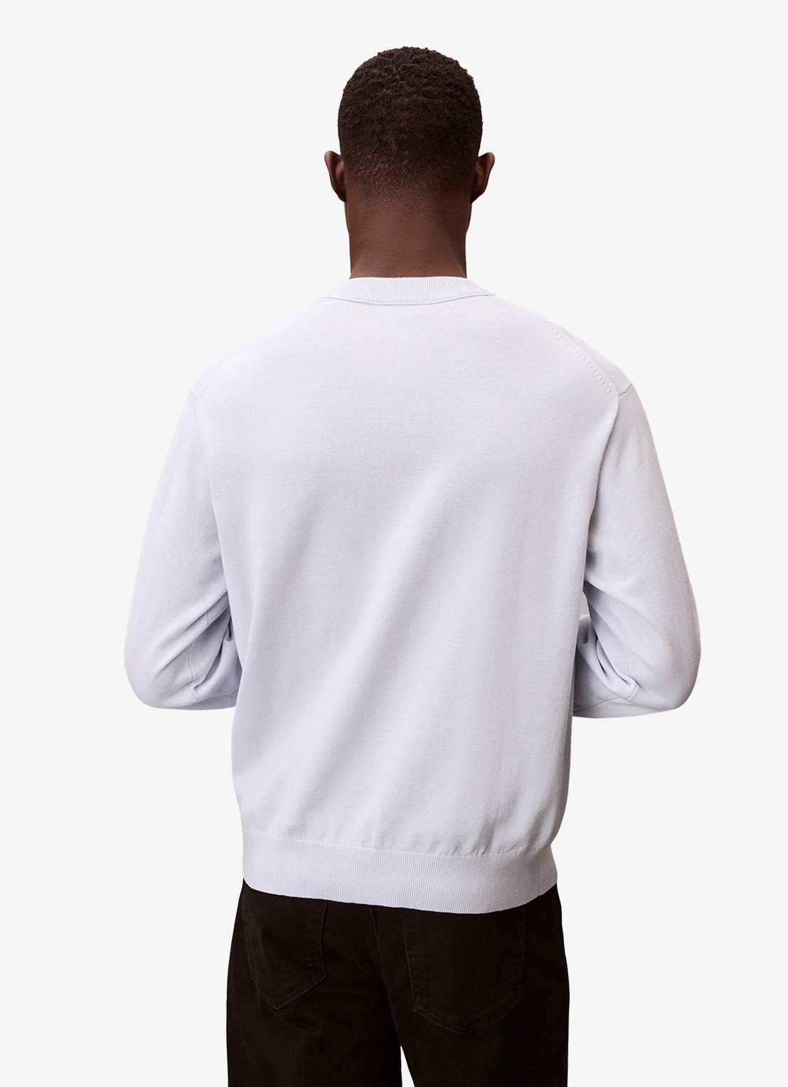 Calvin Klein Fijngebreide trui met logo - achterkant 5 lichtblauw