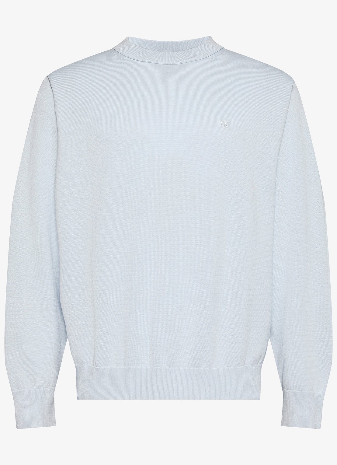 Calvin Klein Fijngebreide trui met logo - voorkant 3 lichtblauw
