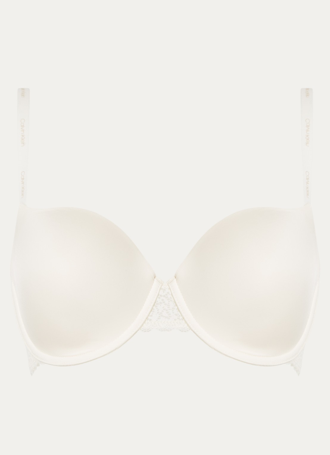 Calvin Klein Flirty voorgevormde balconette bh met kant - voorkant 4 wit